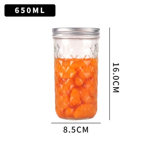 650ml Glass Mason Jars